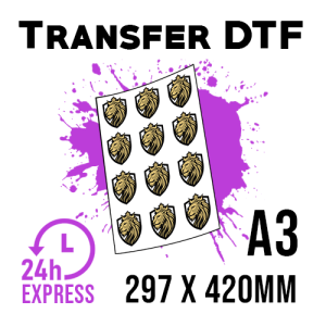 EKSPRESOWA PRODUKCJA Transfer DTF w formacie A3 - 297 x 420mm